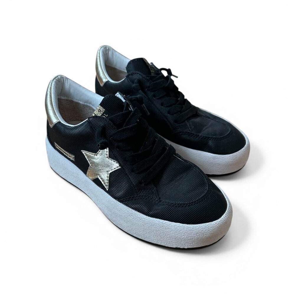 Vintage Havana The Ream 4  Black Gold Star Platform Slip On Sneakers - Sz 8.5